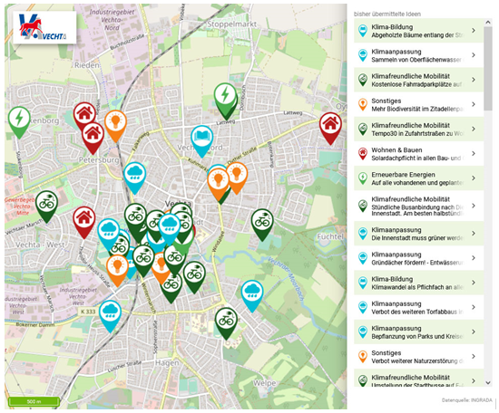Klima-Ideenkarte der Stadt Vechta