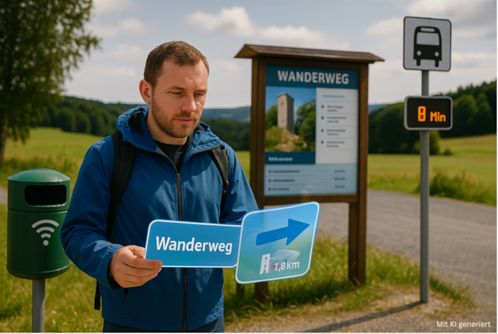 Wandern mit Augmented Reality. Bild Landkreis Wunsiedel