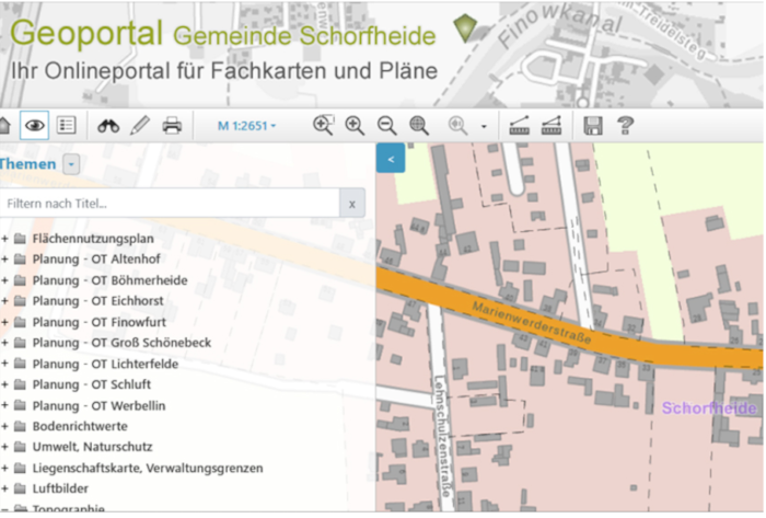 Bild: Geoportal der Gemeinde Schorfheide