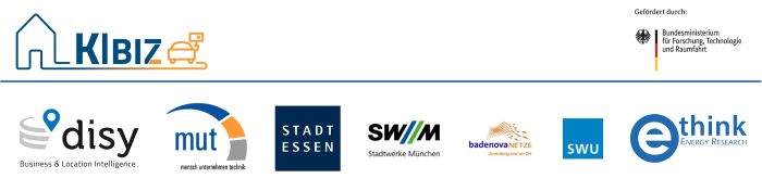 Die Projektpartner, assoziierten Partner und Fördergeber des Forschungsprojekts KIBIZ. Bildrechte: © Disy Informationssysteme GmbH